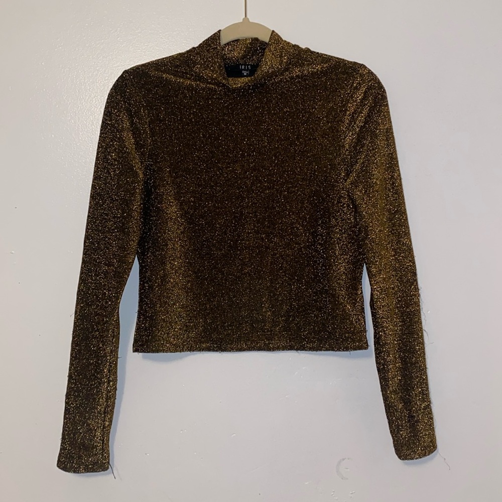 SOLD Gold Glittery Long Sleeve Shirt